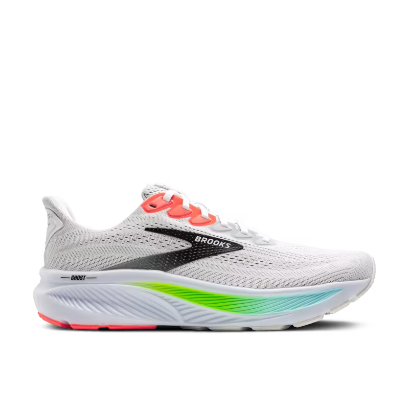 BROOKS M Ghost 17 (d) WHITE/PINK CLAY/GECKO