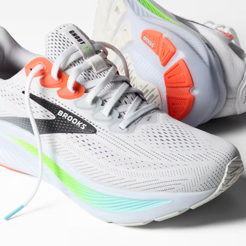 BROOKS M Ghost 17 (d) WHITE/PINK CLAY/GECKO