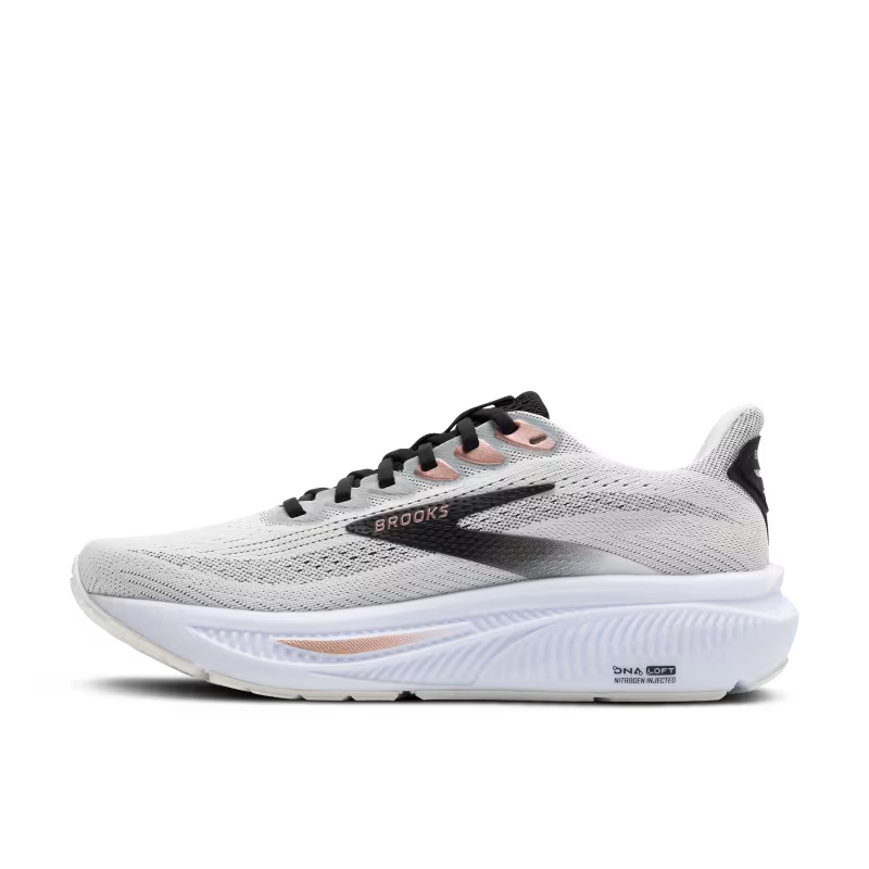 BROOKS W Ghost 17 (d) WHITE/BLACK/ROSE GOLD