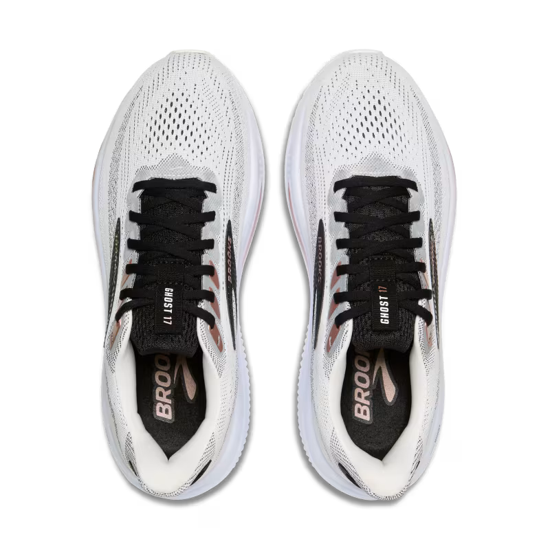 BROOKS W Ghost 17 (d) WHITE/BLACK/ROSE GOLD