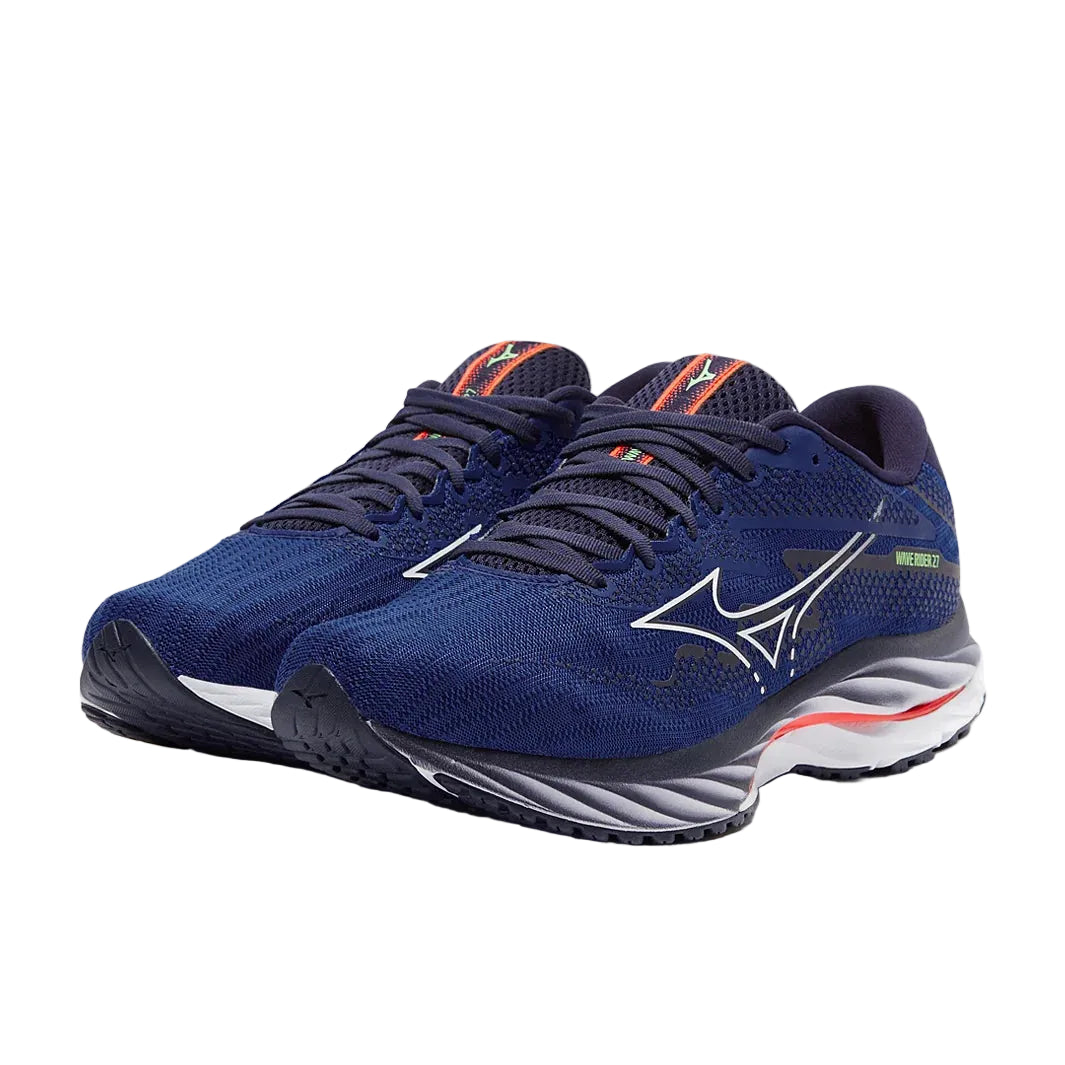 MIZUNO M Wave Rider 27 (m) Surf the Web/White/Neon Flame