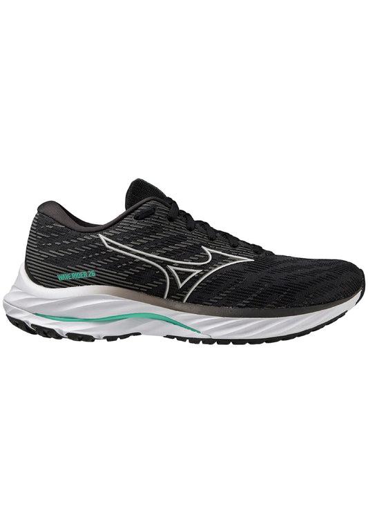MIZUNO W Wave Rider 26 BLACK/NIMBUS CLOUD/BISCAY GREEN