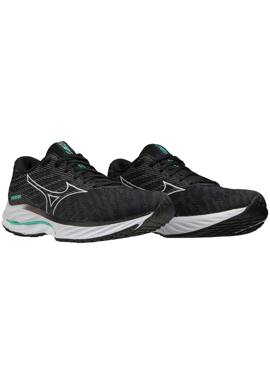 MIZUNO W Wave Rider 26 BLACK/NIMBUS CLOUD/BISCAY GREEN