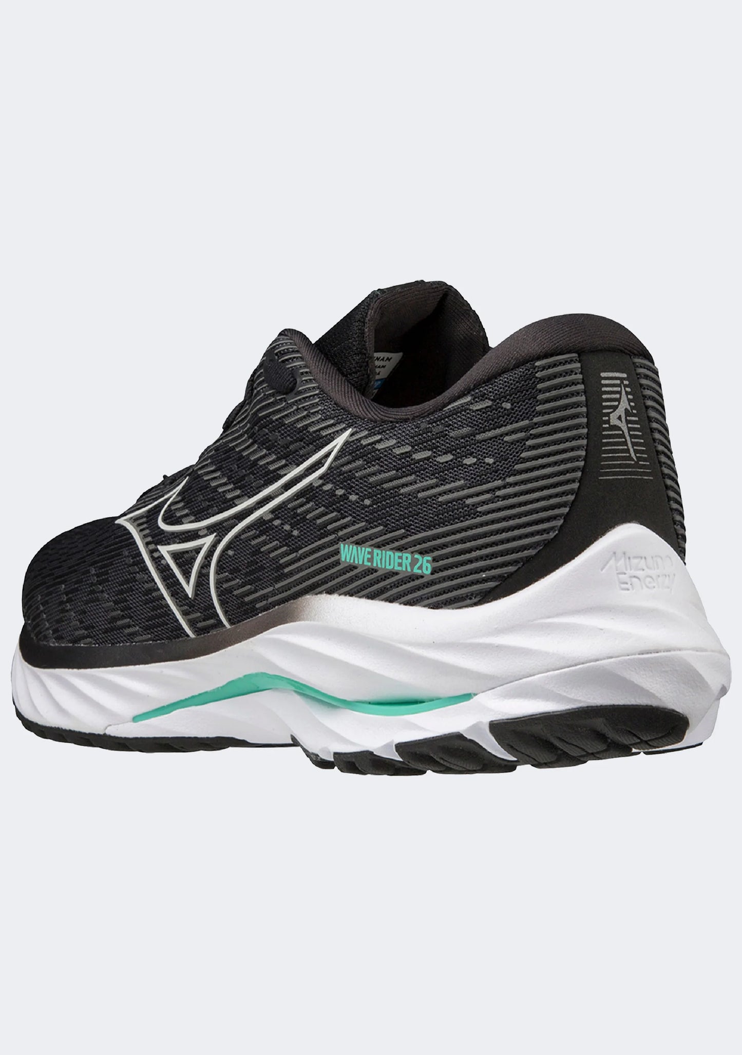 MIZUNO W Wave Rider 26 BLACK/NIMBUS CLOUD/BISCAY GREEN