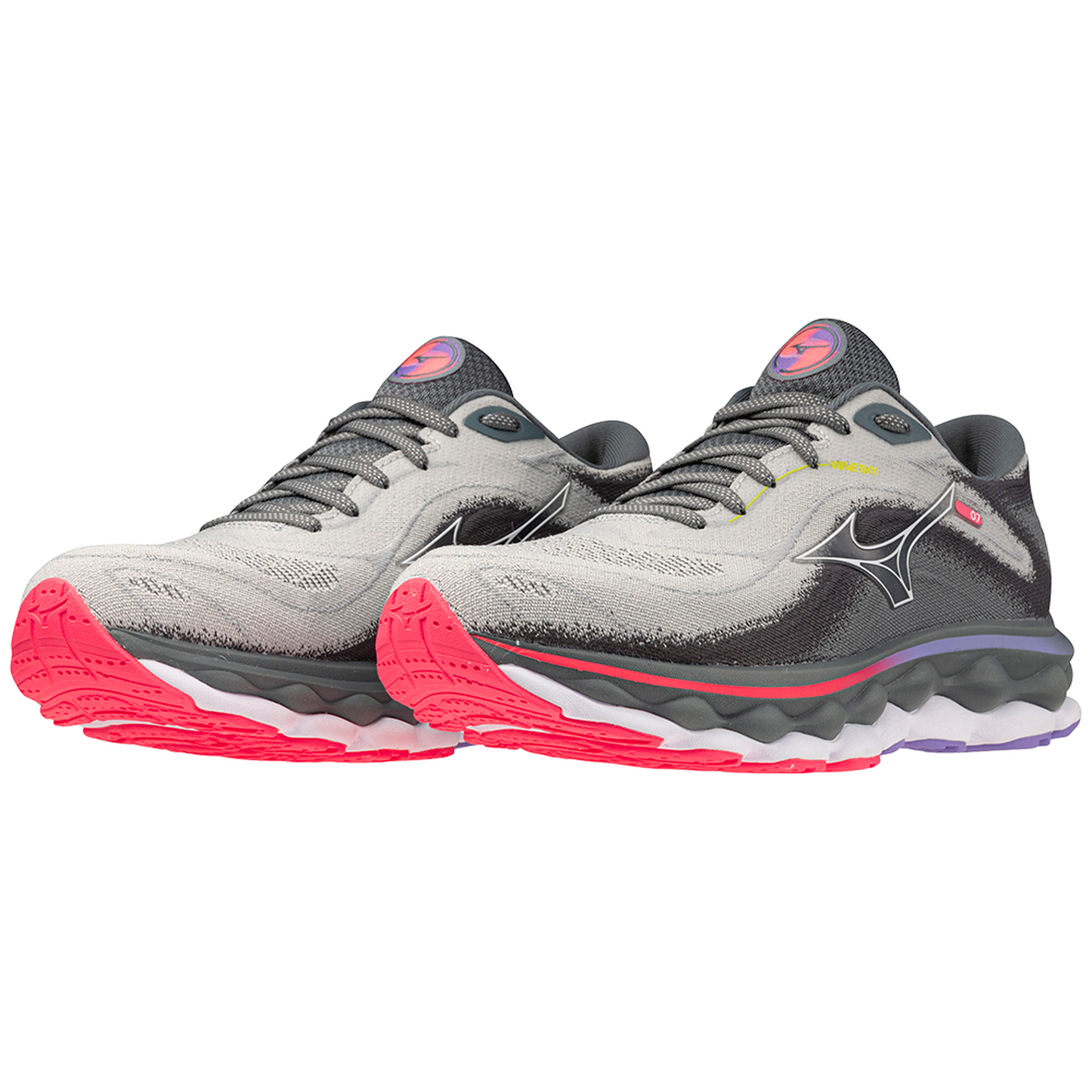 MIZUNO W Wave Sky 7 (w) Pearl Blue/White/High-Vis Pink