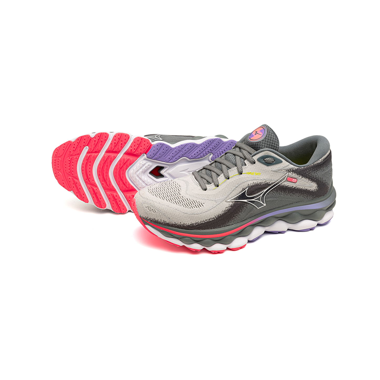 MIZUNO W Wave Sky 7 (w) Pearl Blue/White/High-Vis Pink